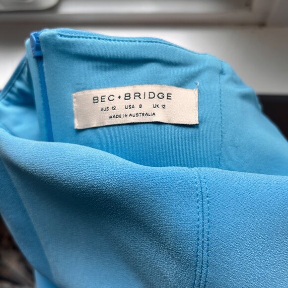 Woman Bec + Bridge Mini Dresses | KARINA STRAPLESS SPLIT MINI Topaz Blue - Picture 9 of 9